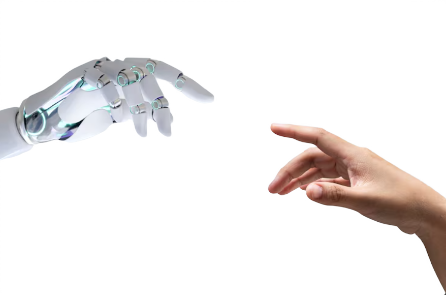 Robotic hand and human hand interaction